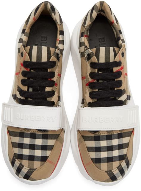 burberry beige check regis sneakers|Burberry Check Regis Sneakers.